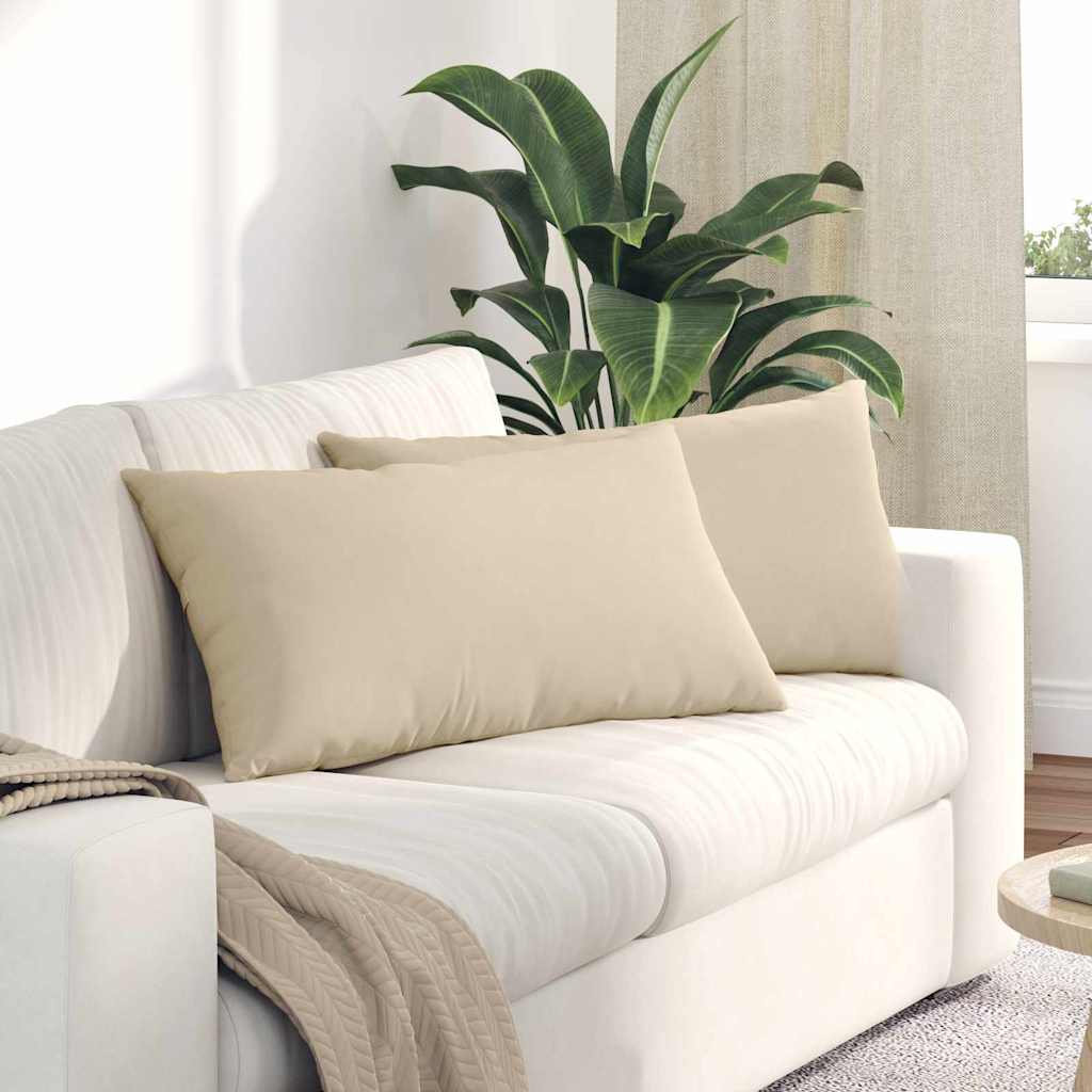 VidaXL Sofakissen 2 Stück Creme 80 x 40 cm Stoff