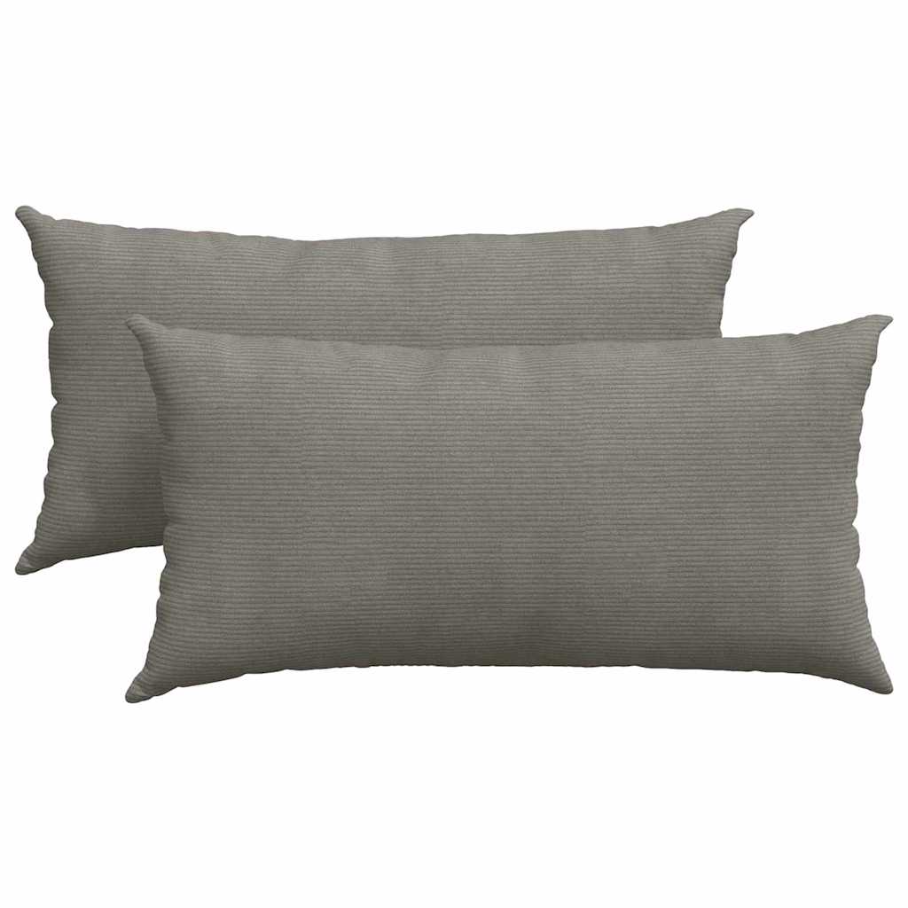 VidaXL Sofakissen 2 Stück hellgrau 80 x 40 cm Cordstoff