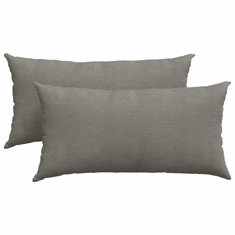 VidaXL Sofakissen 2 Stück hellgrau 80 x 40 cm Cordstoff