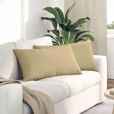 VidaXL Sofakissen 2 Stück grau grün 80 x 40 cm Cordstoff