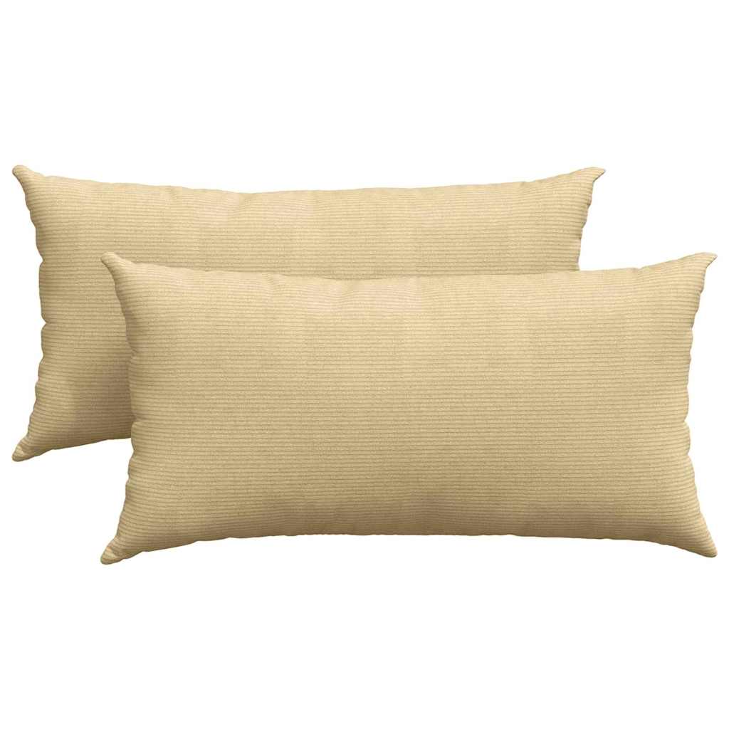VidaXL Sofakissen 2 Stück grau grün 80 x 40 cm Cordstoff