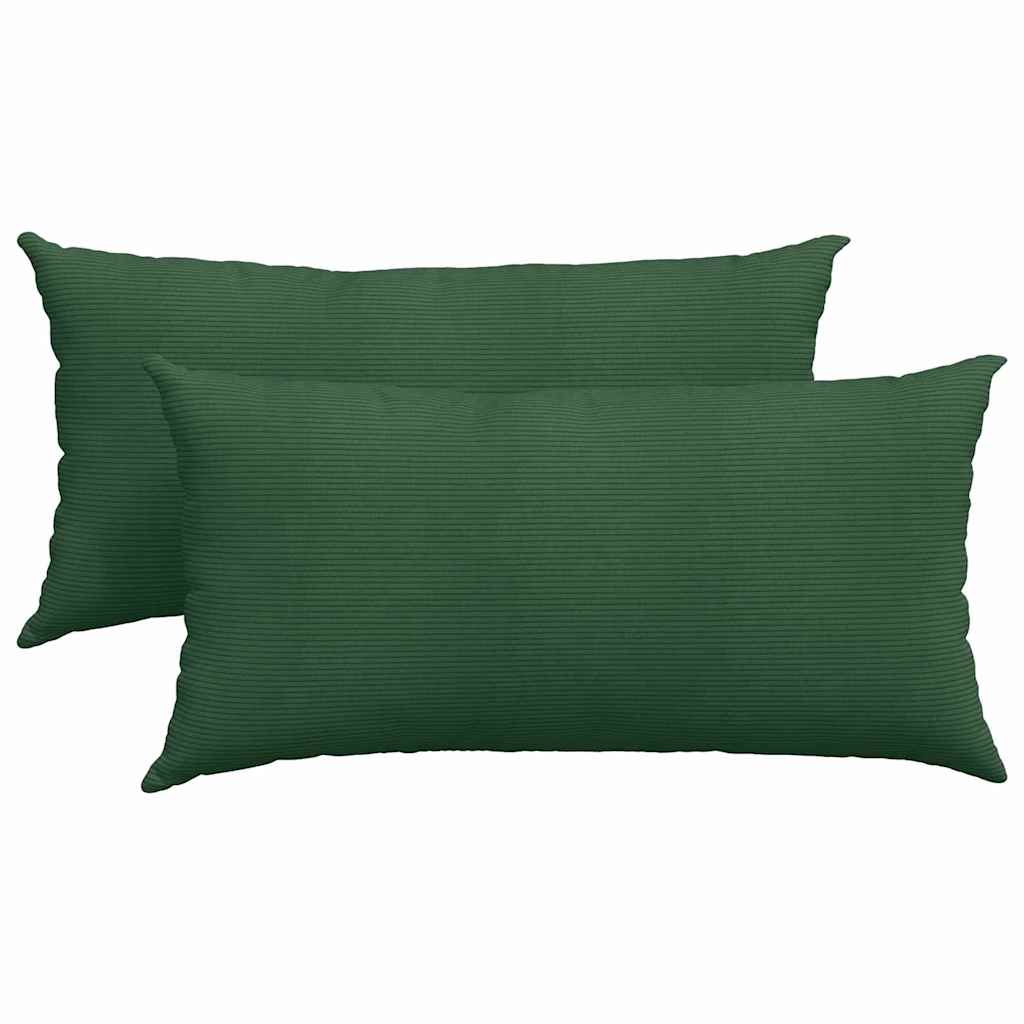 VidaXL Sofakissen 2 Stück dunkelgrün 80 x 40 cm Cordstoff