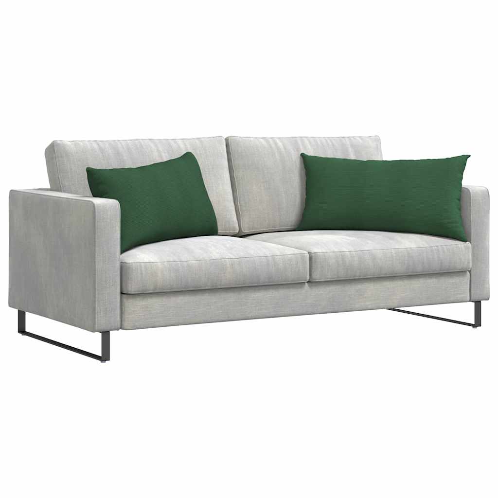 VidaXL Sofakissen 2 Stück dunkelgrün 80 x 40 cm Cordstoff