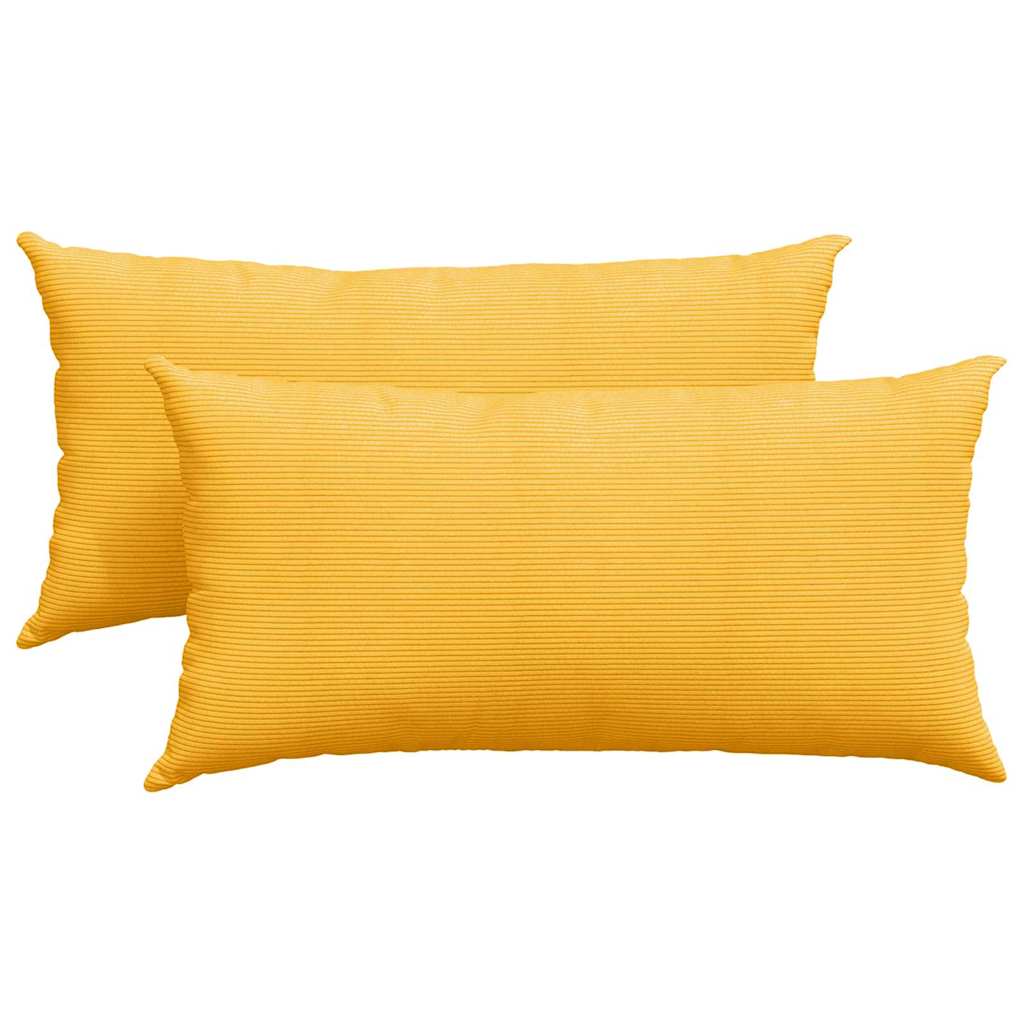 VidaXL Sofakissen 2 Stück hellgelb 80 x 40 cm Cordstoff