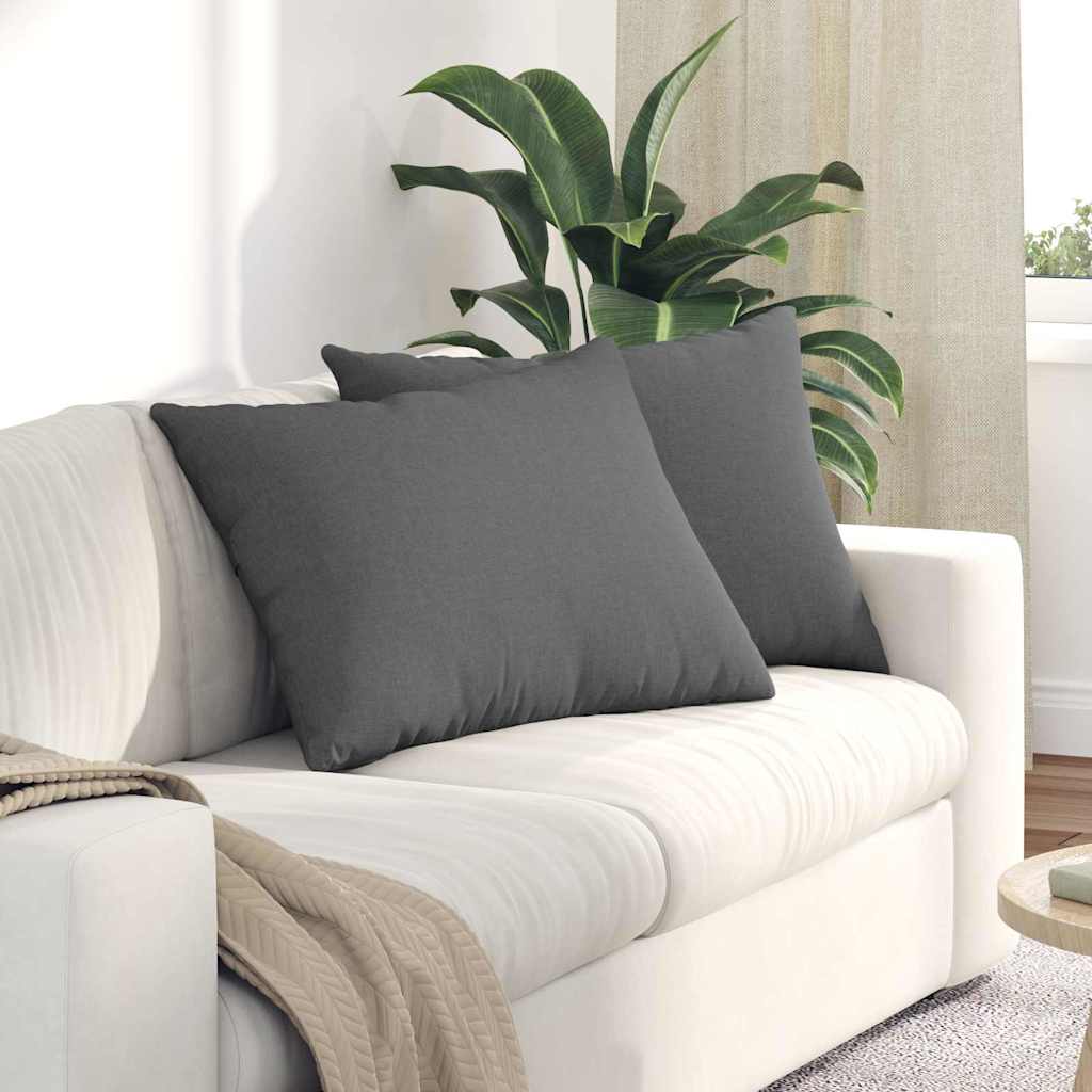 VidaXL Sofakissen 2 Stück dunkelgrau 70 x 50 cm Stoff