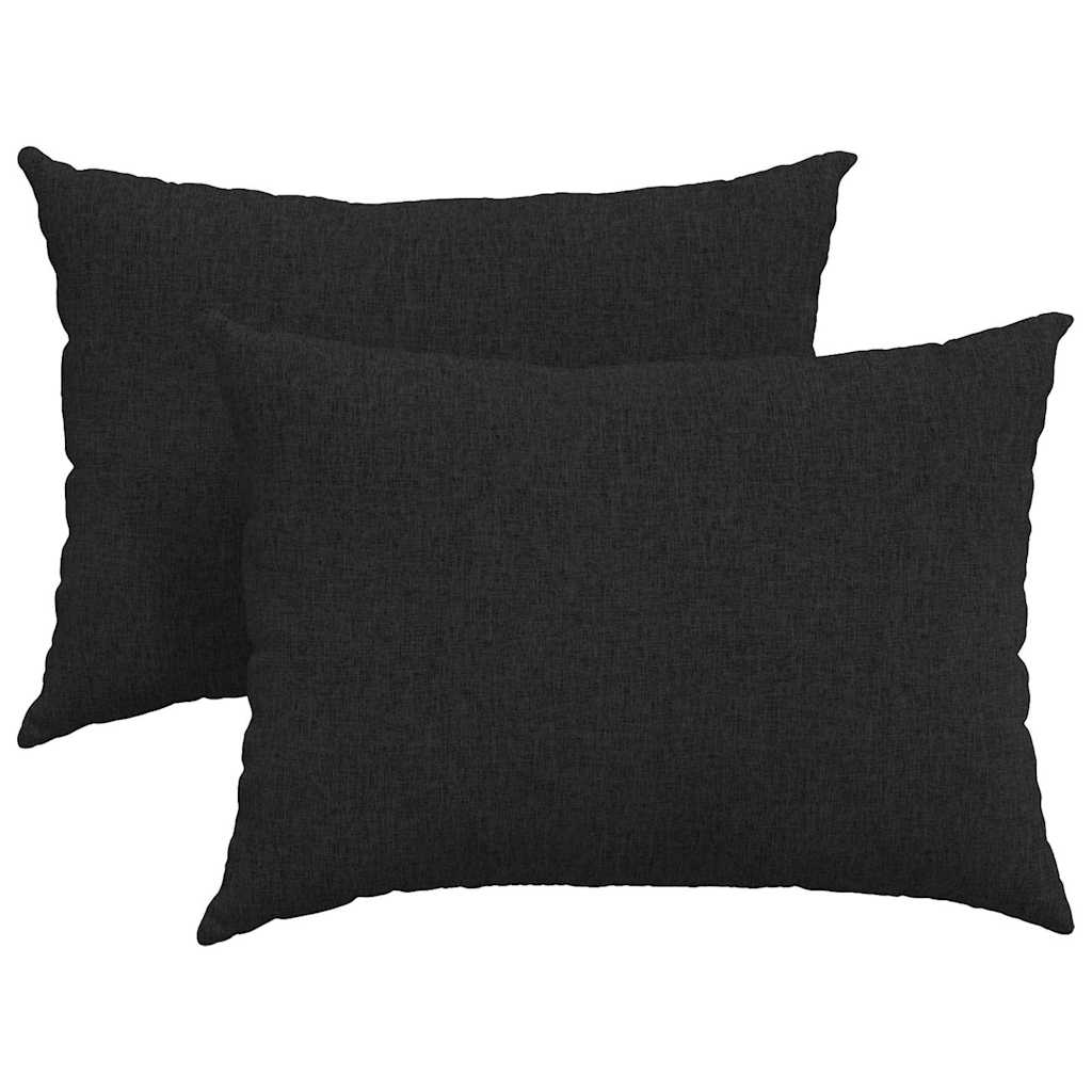 VidaXL Sofakissen 2 Stück schwarz 70 x 50 cm Stoff