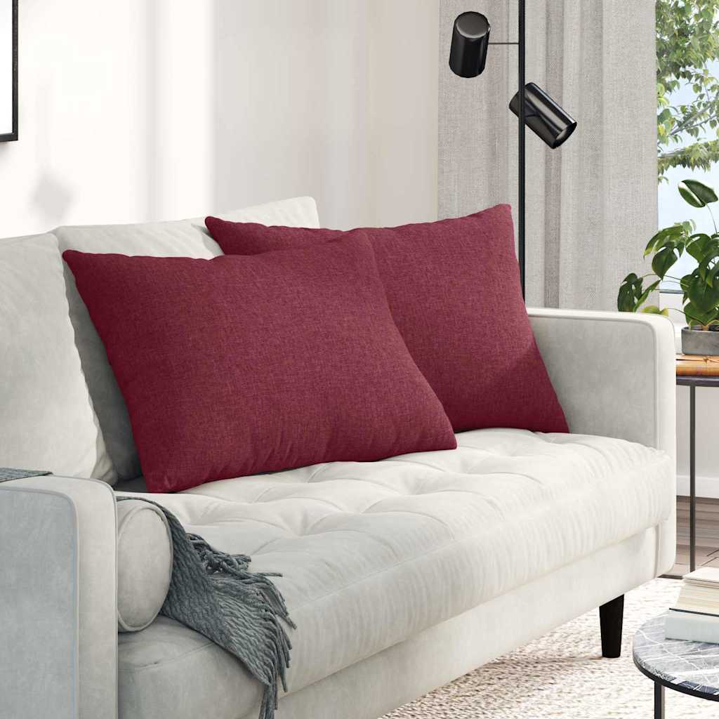 VidaXL Sofakissen 2 Stk. Weinrot 70 x 50 cm Stoff
