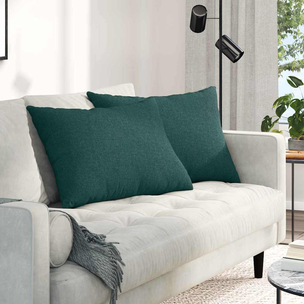 VidaXL Sofakissen 2 Stück dunkelgrün 70 x 50 cm Stoff