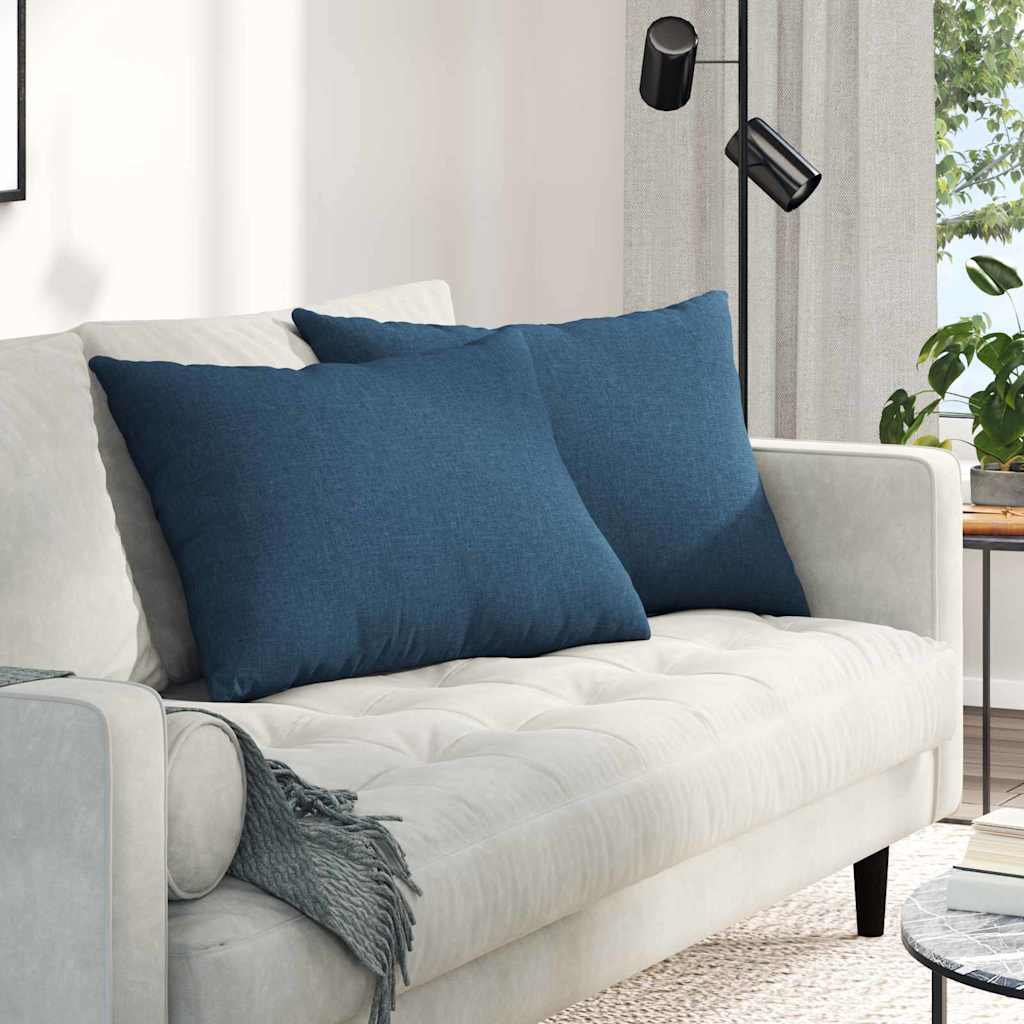 VidaXL Sofakissen 2 Stück blau 70 x 50 cm Stoff