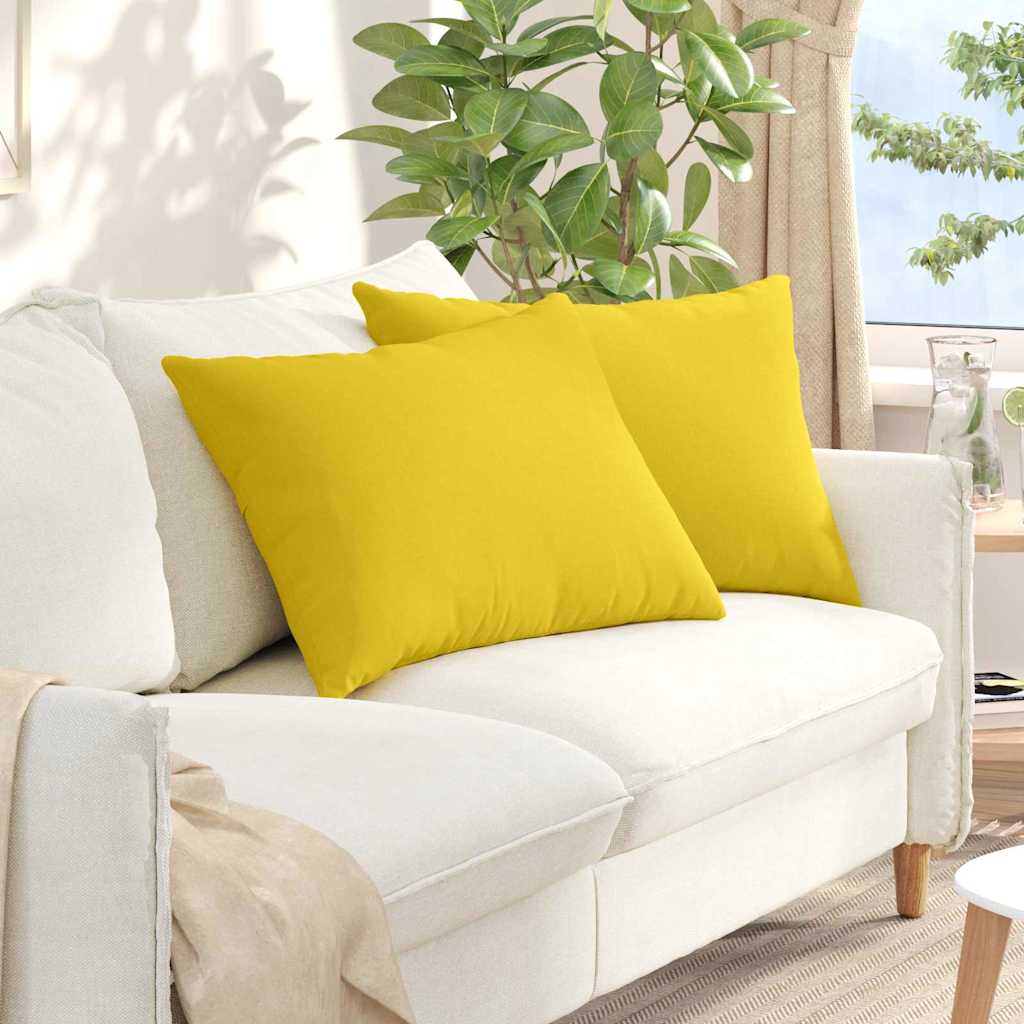 VidaXL Sofakissen 2 Stück hellgelb 70 x 50 cm Stoff