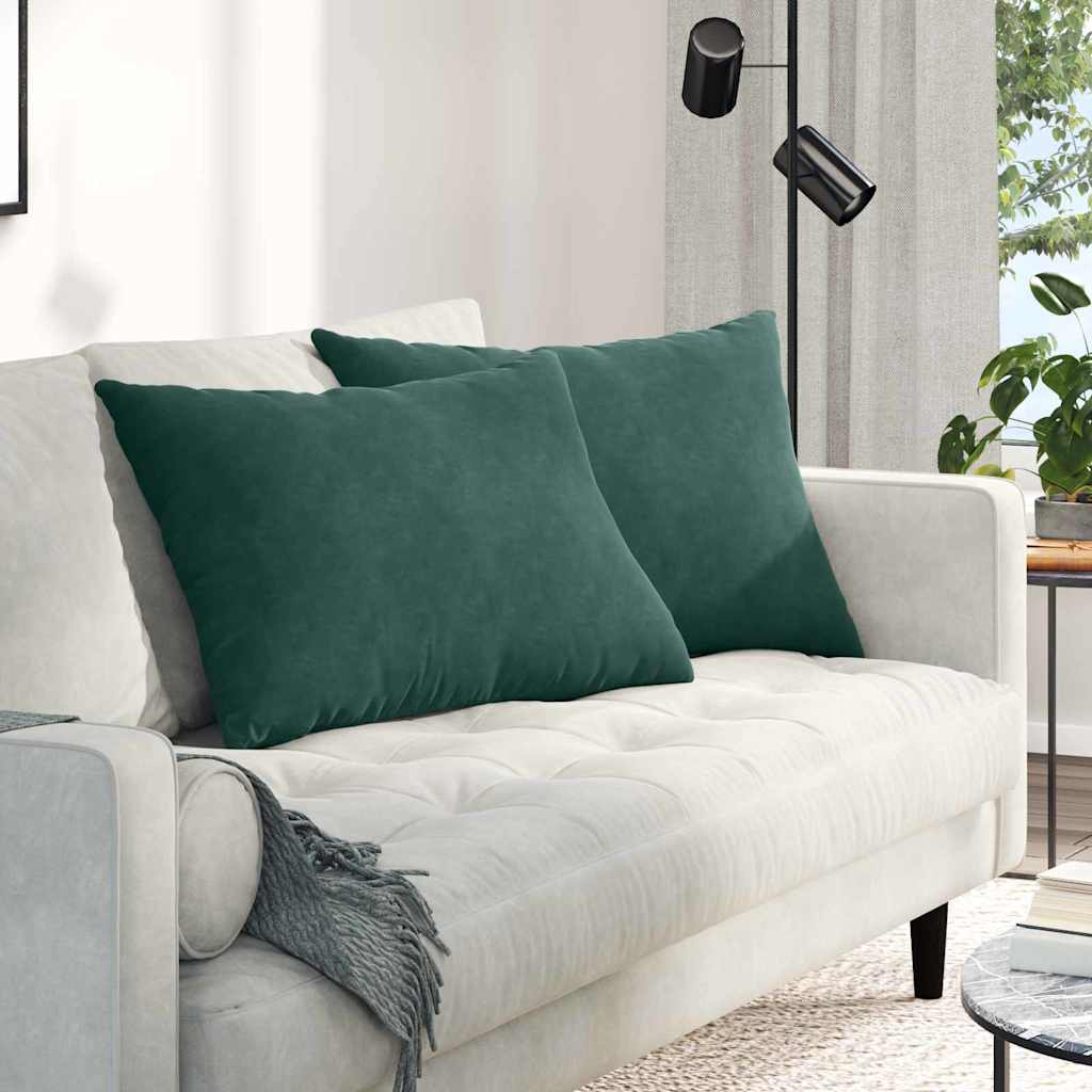 VidaXL Sofakissen, 2 Stück, Dunkelgrün, 70 x 50 cm Cordstoff