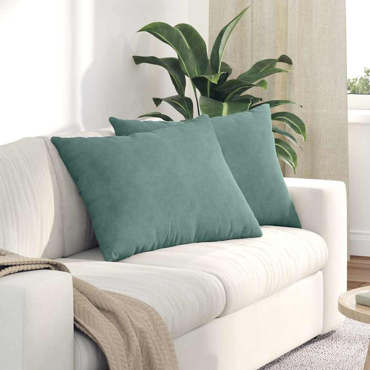 VidaXL Sofakissen 2 Stück Seegrün 70 x 50 cm Cordstoff