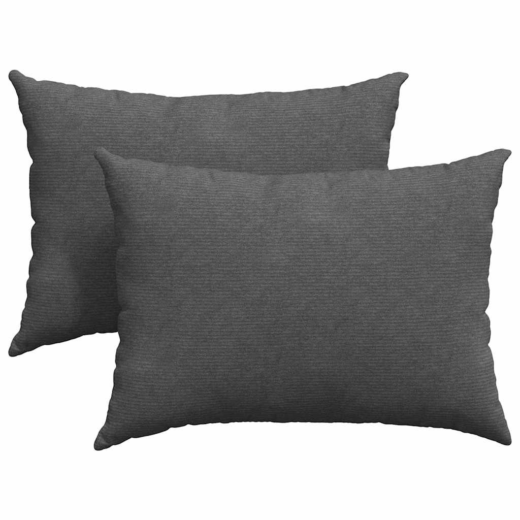VidaXL Sofakissen 2 Stück dunkelgrau 70 x 50 cm Cordstoff