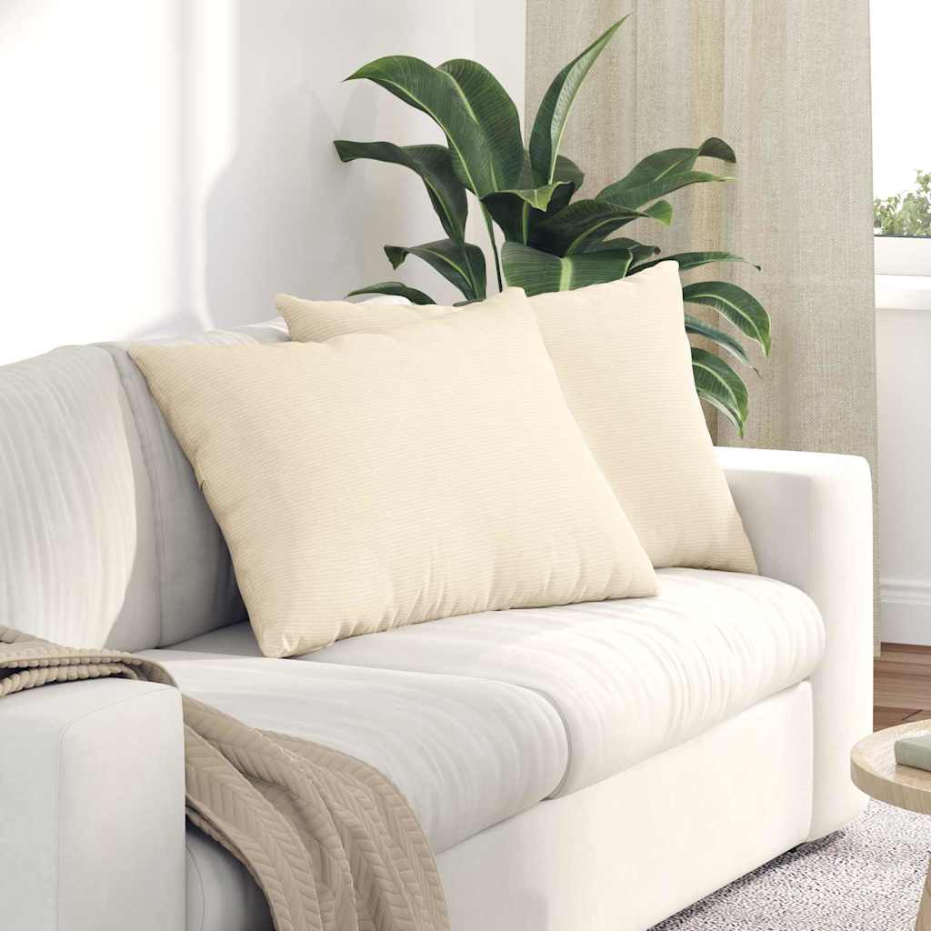 VidaXL Sofakissen 2 Stück Creme 70 x 50 cm Cordstoff