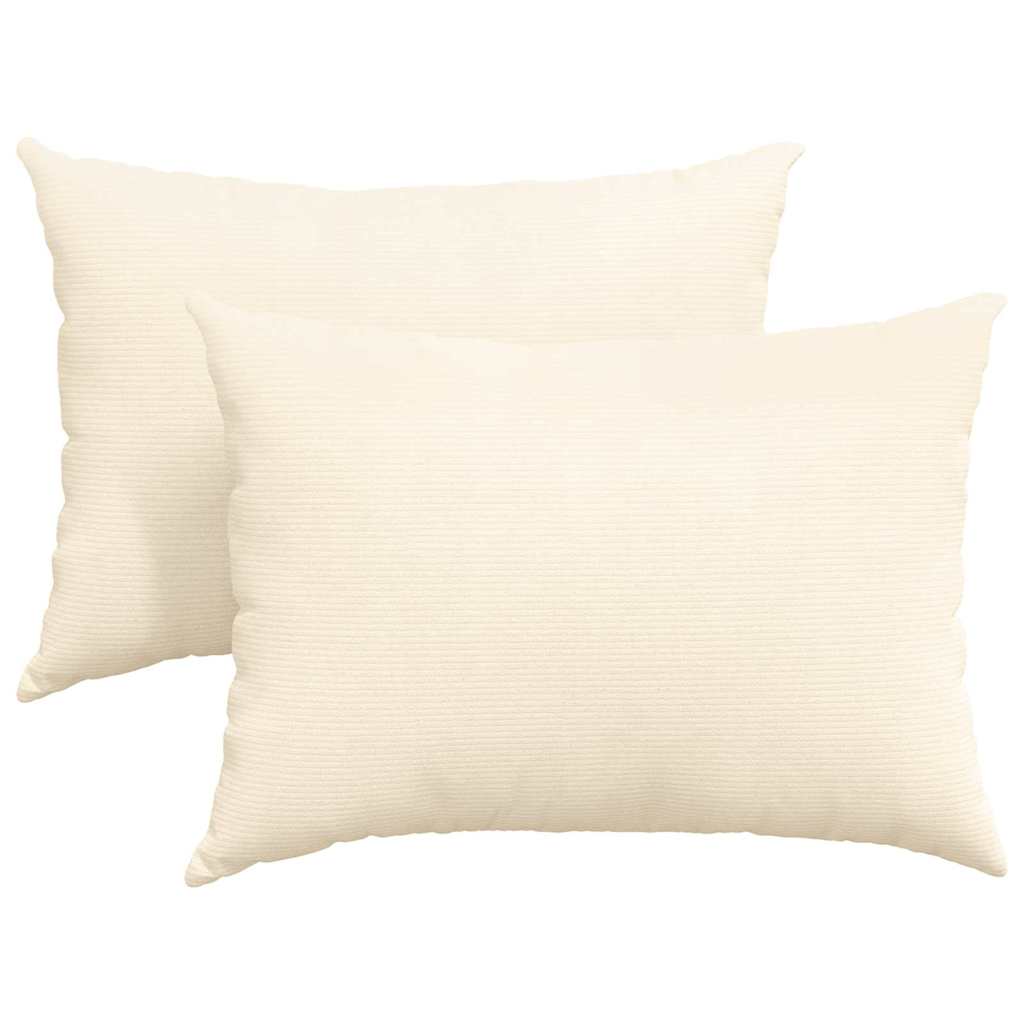 VidaXL Sofakissen 2 Stück Creme 70 x 50 cm Cordstoff