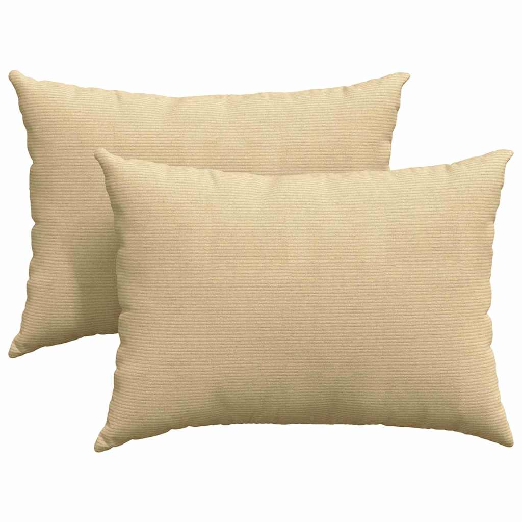 VidaXL Sofakissen 2 Stück grau grün 70 x 50 cm Cordstoff