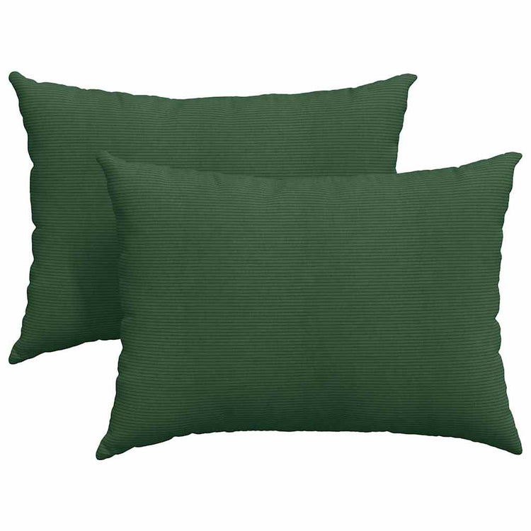 VidaXL Sofakissen, 2 Stück, Dunkelgrün, 70 x 50 cm Cordstoff
