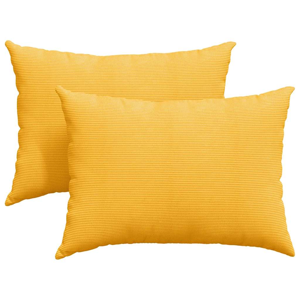 Vidaxl Sofakissen 2 Stück hellgelb 70 x 50 cm Cordstoff