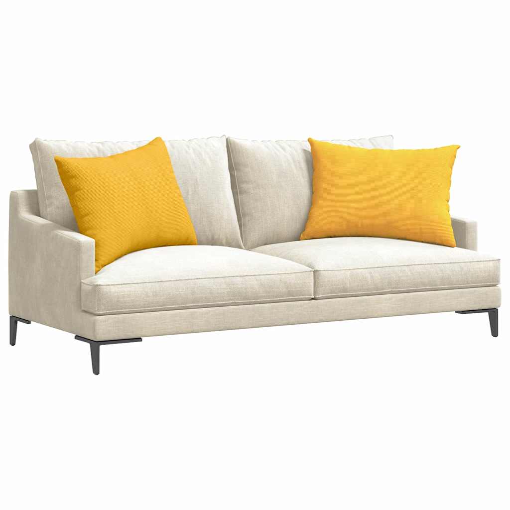 Vidaxl Sofakissen 2 Stück hellgelb 70 x 50 cm Cordstoff