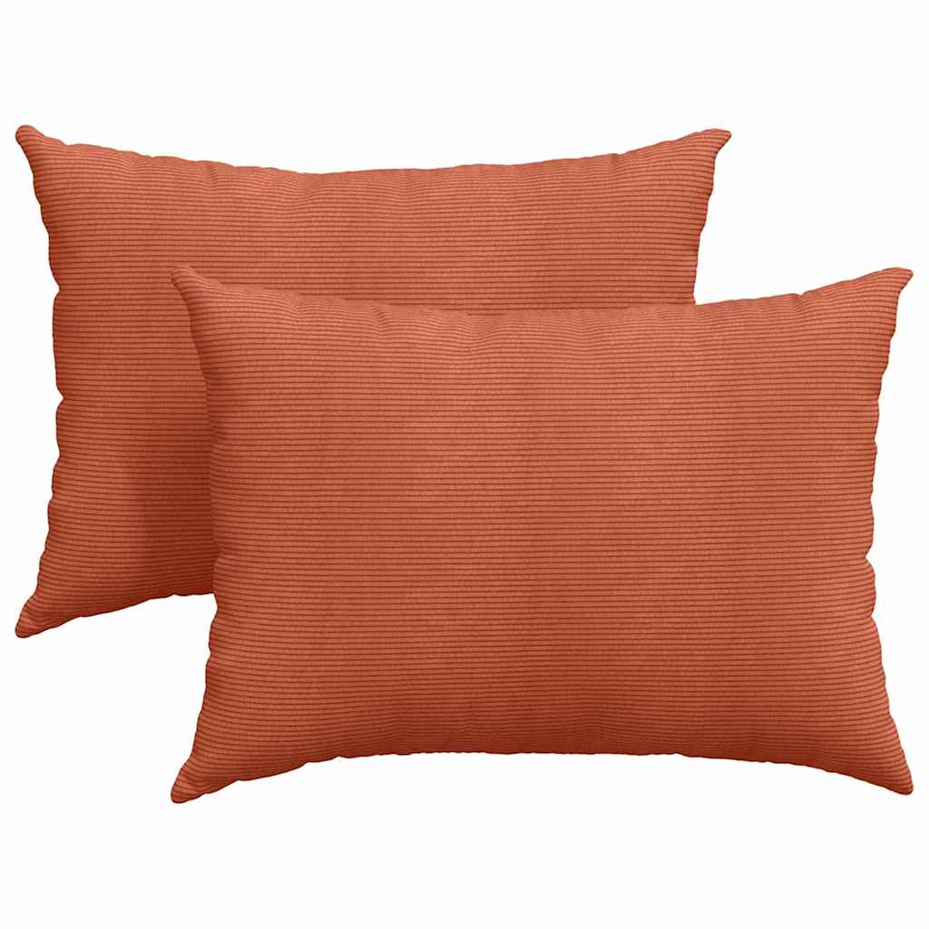 VidaXL Sofakissen 2 Stück rot-orange 70 x 50 cm Cordstoff