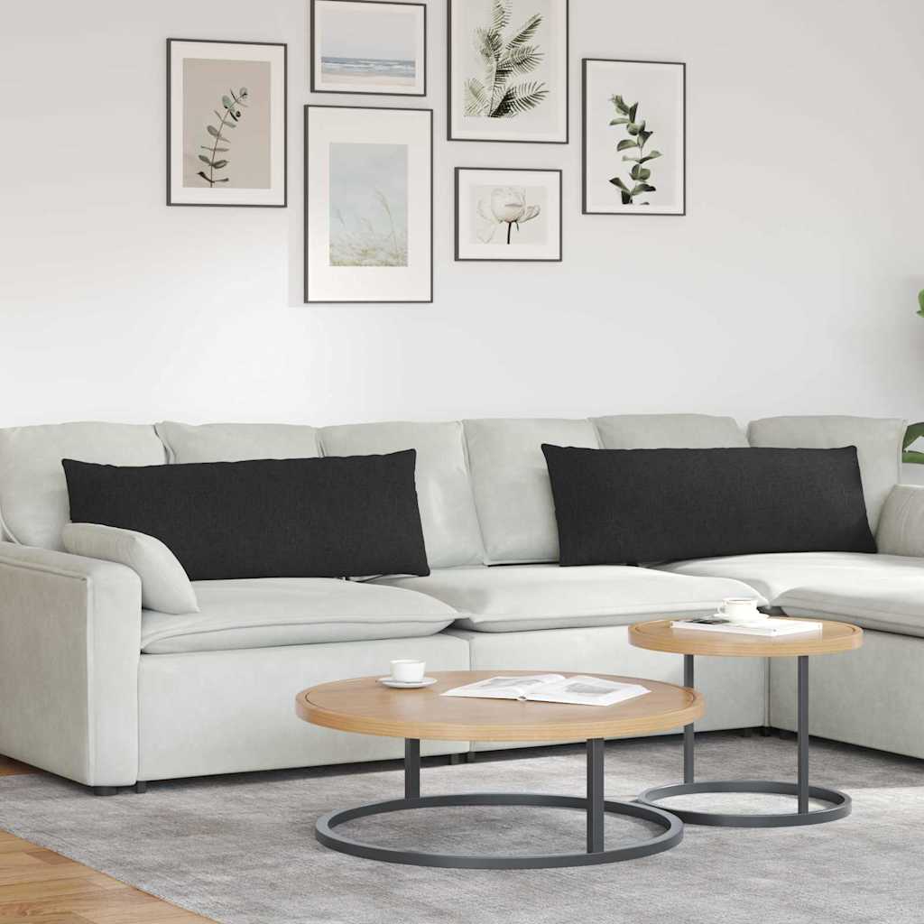 VidaXL Sofakissen 2 Stück schwarz 120 x 40 cm Stoff