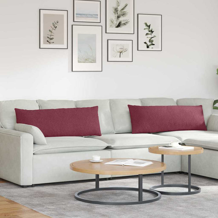 VidaXL Sofakissen 2 Stk. Weinrot 120 x 40 cm Stoff