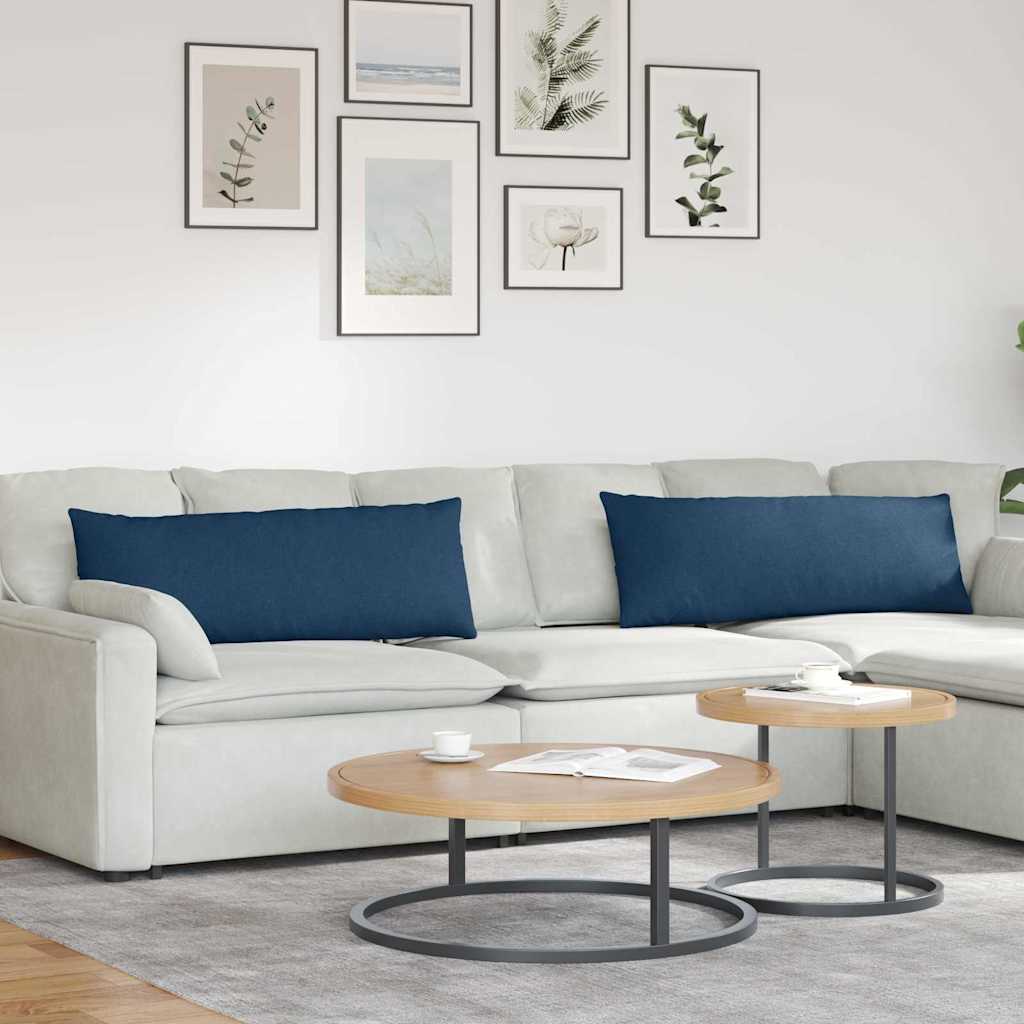 VidaXL Sofakissen 2 Stück blau 120 x 40 cm Stoff