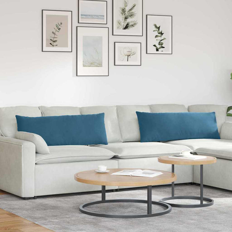 VidaXL Sofakissen 2 Stück blau 120 x 40 cm Cordstoff