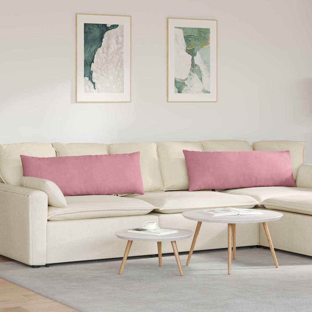 VidaXL Sofakissen 2 Stück rosa 120 x 40 cm Cordstoff