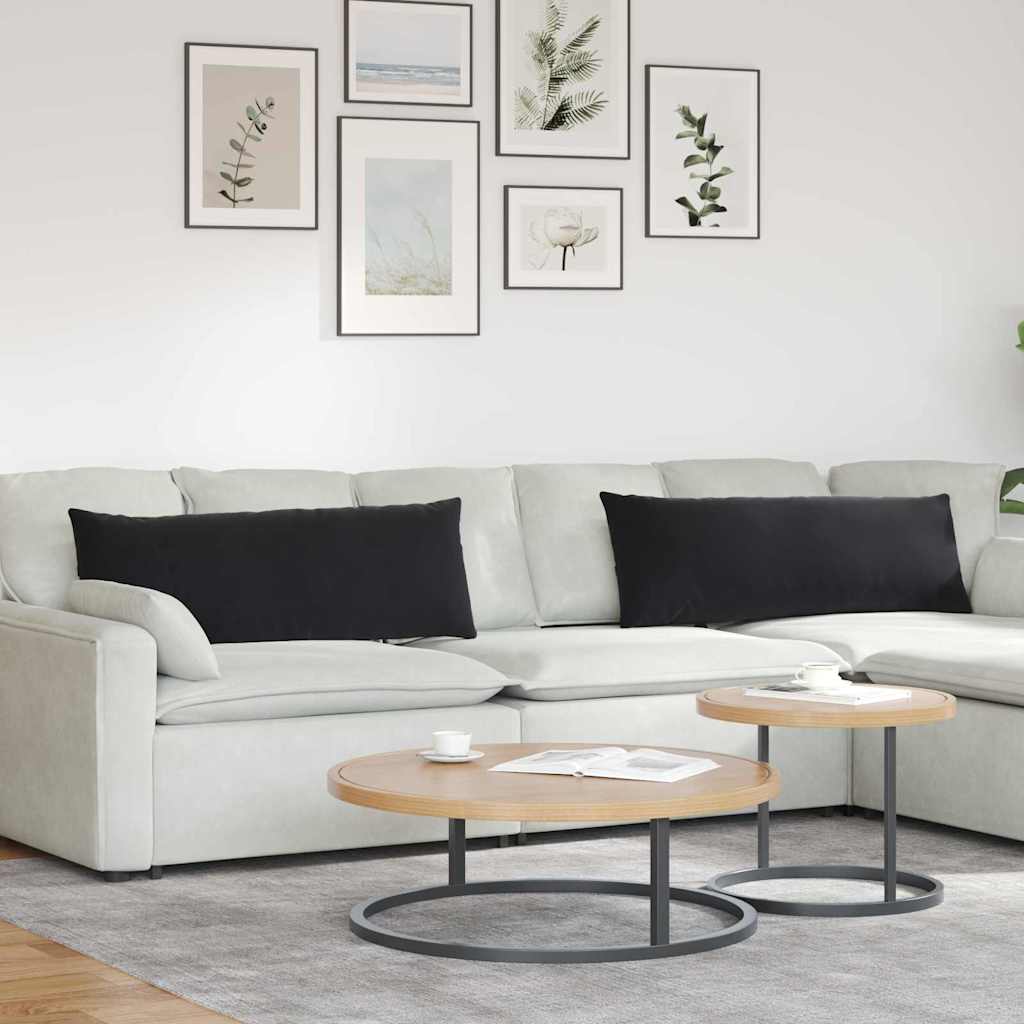 VidaXL Sofakissen 2 Stück Schwarz 120 x 40 cm Cordstoff