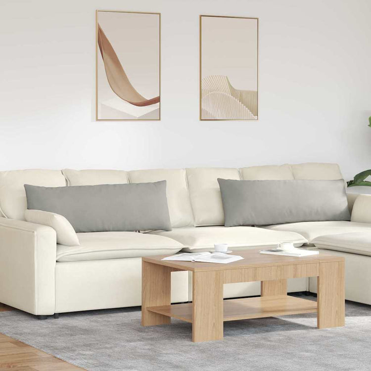 VidaXL Sofakissen 2 Stück hellgrau 120 x 40 cm Stoff