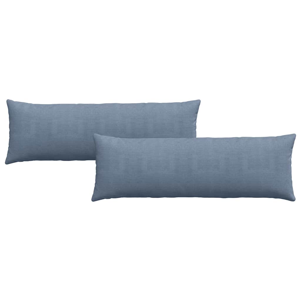 VidaXL Sofakissen 2 Stück blau 120 x 40 cm Cordstoff