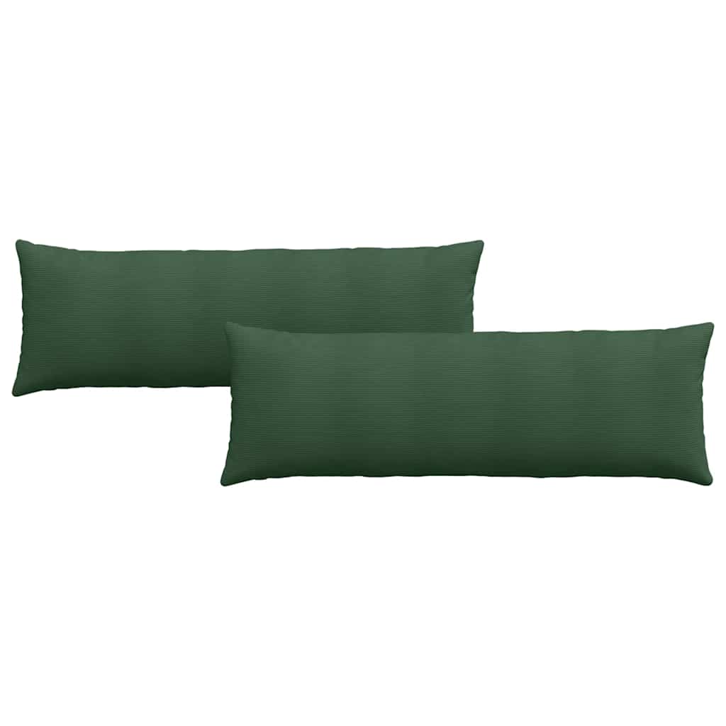 VidaXL Sofakissen 2 Stück dunkelgrün 120 x 40 cm Cordstoff