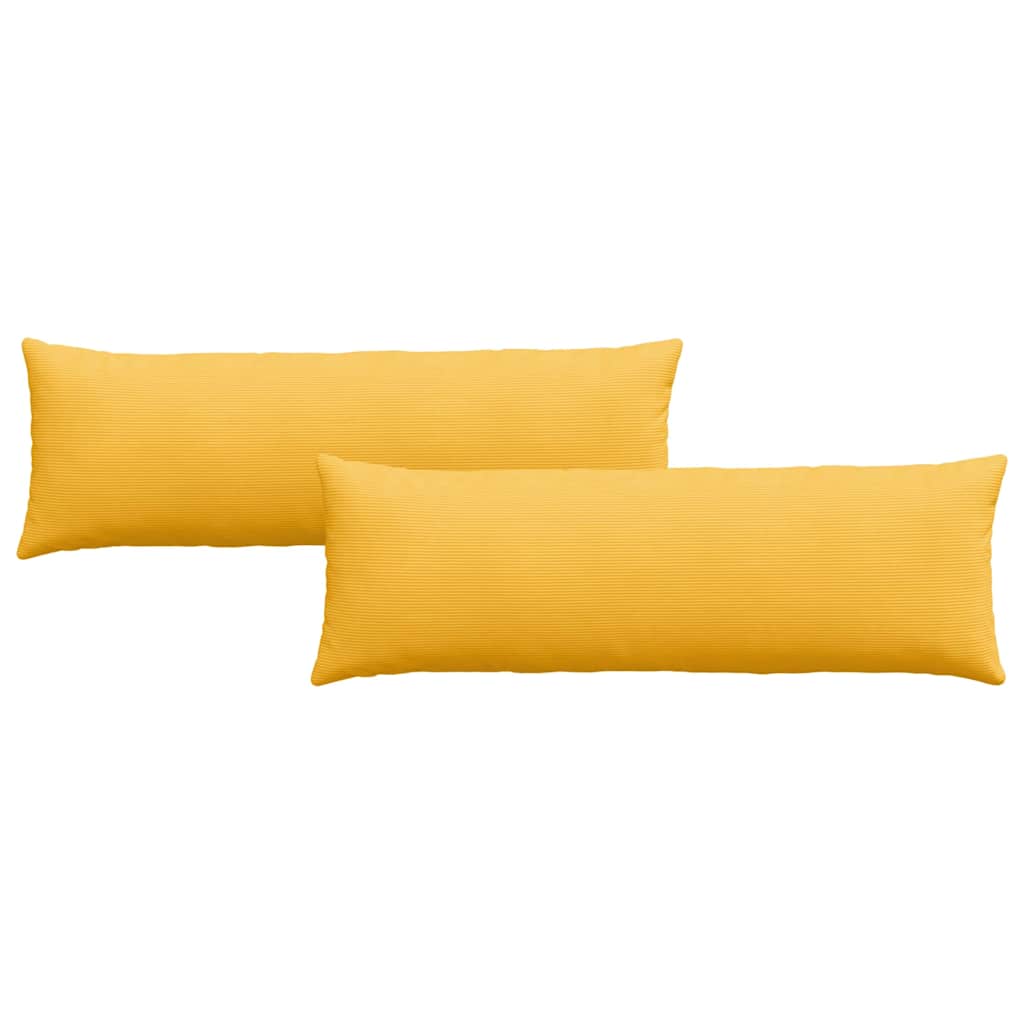 VidaXL Sofakissen 2 Stück Hellgelb 120 x 40 cm Cordstoff