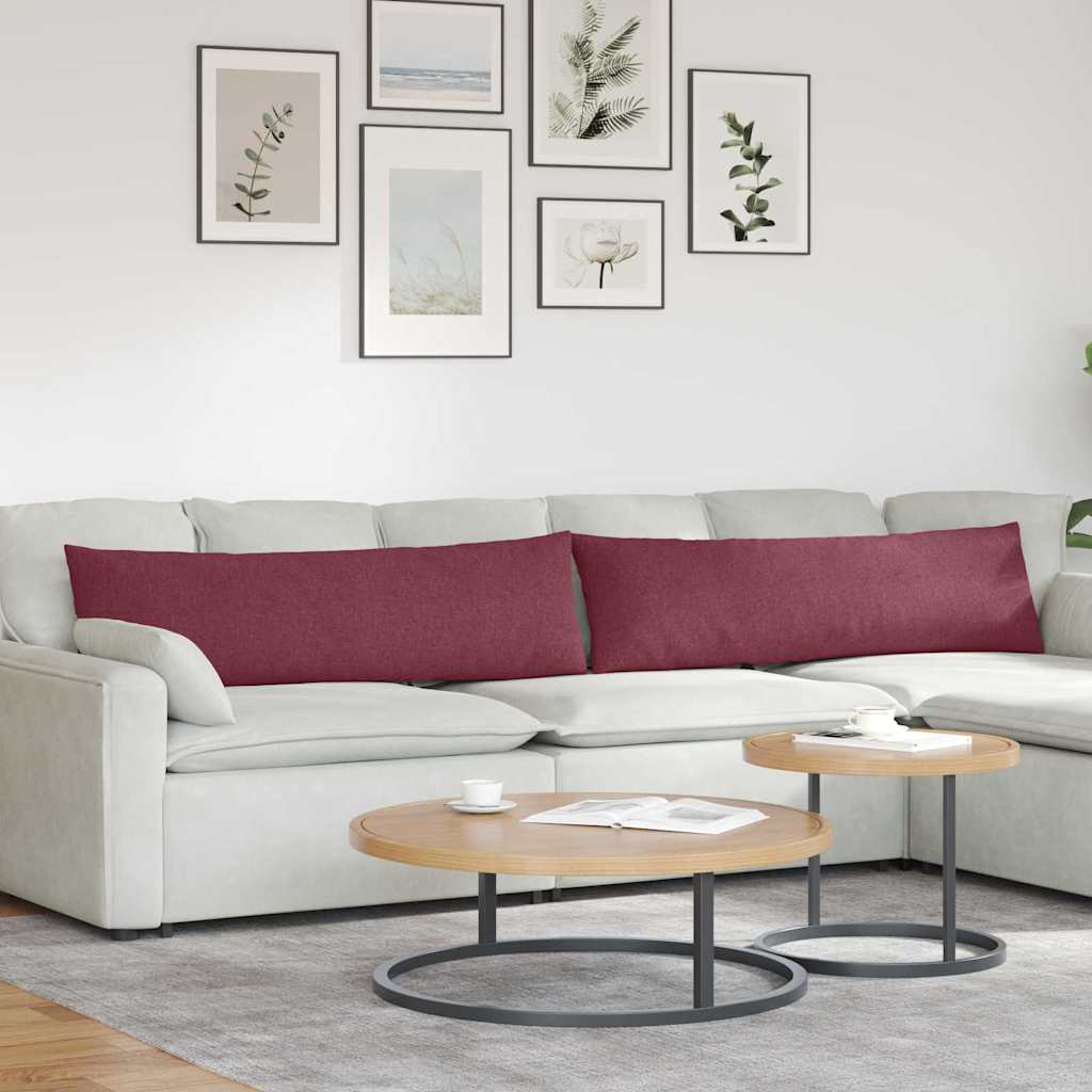VidaXL Sofakissen 2 Stk. Weinrot 145 x 40 cm Stoff