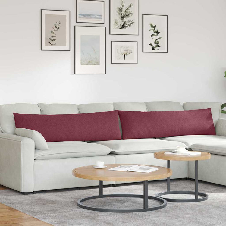 VidaXL Sofakissen 2 Stk. Weinrot 145 x 40 cm Stoff