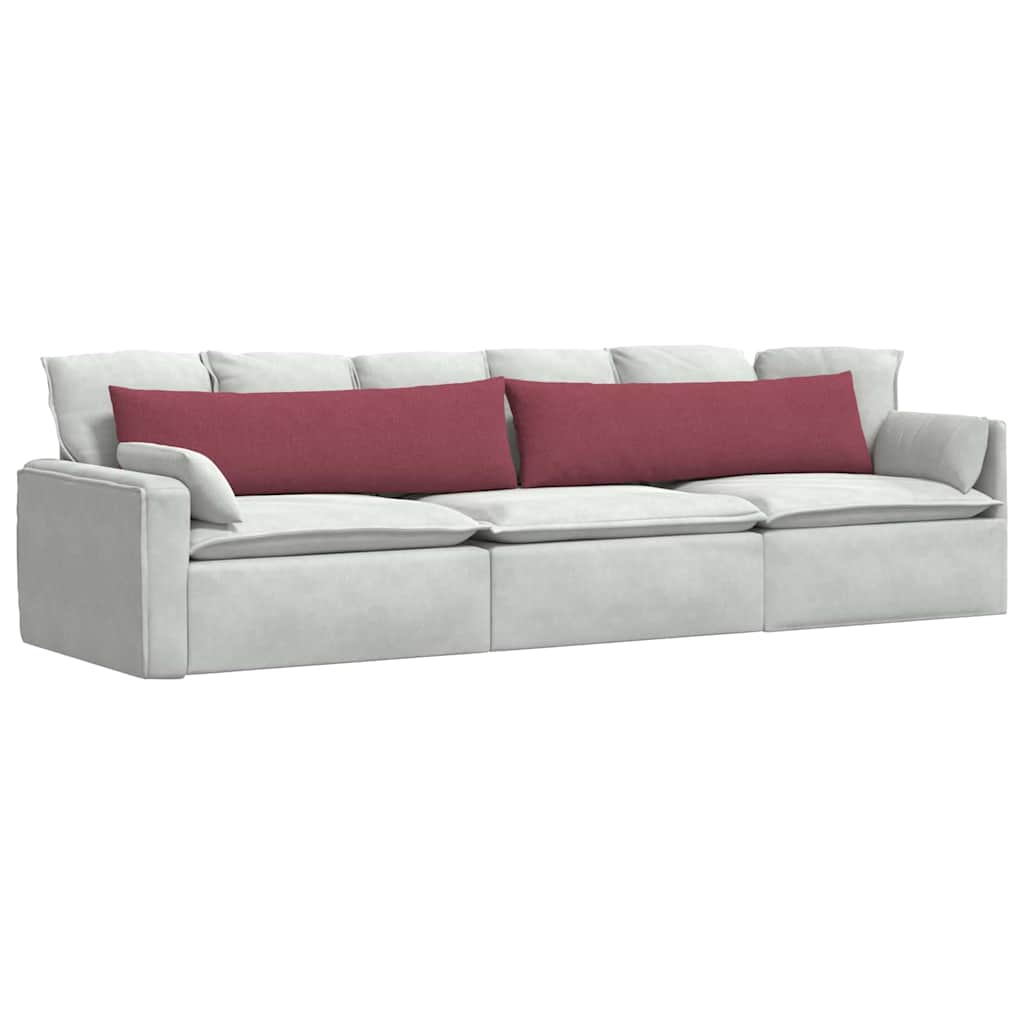 VidaXL Sofakissen 2 Stk. Weinrot 145 x 40 cm Stoff