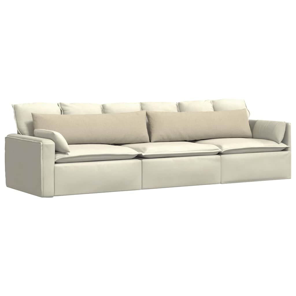 VidaXL Sofakissen 2 Stück Creme 145 x 40 cm Stoff