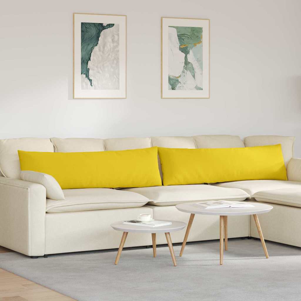 VidaXL Sofakissen 2 Stück hellgelb 145 x 40 cm Stoff