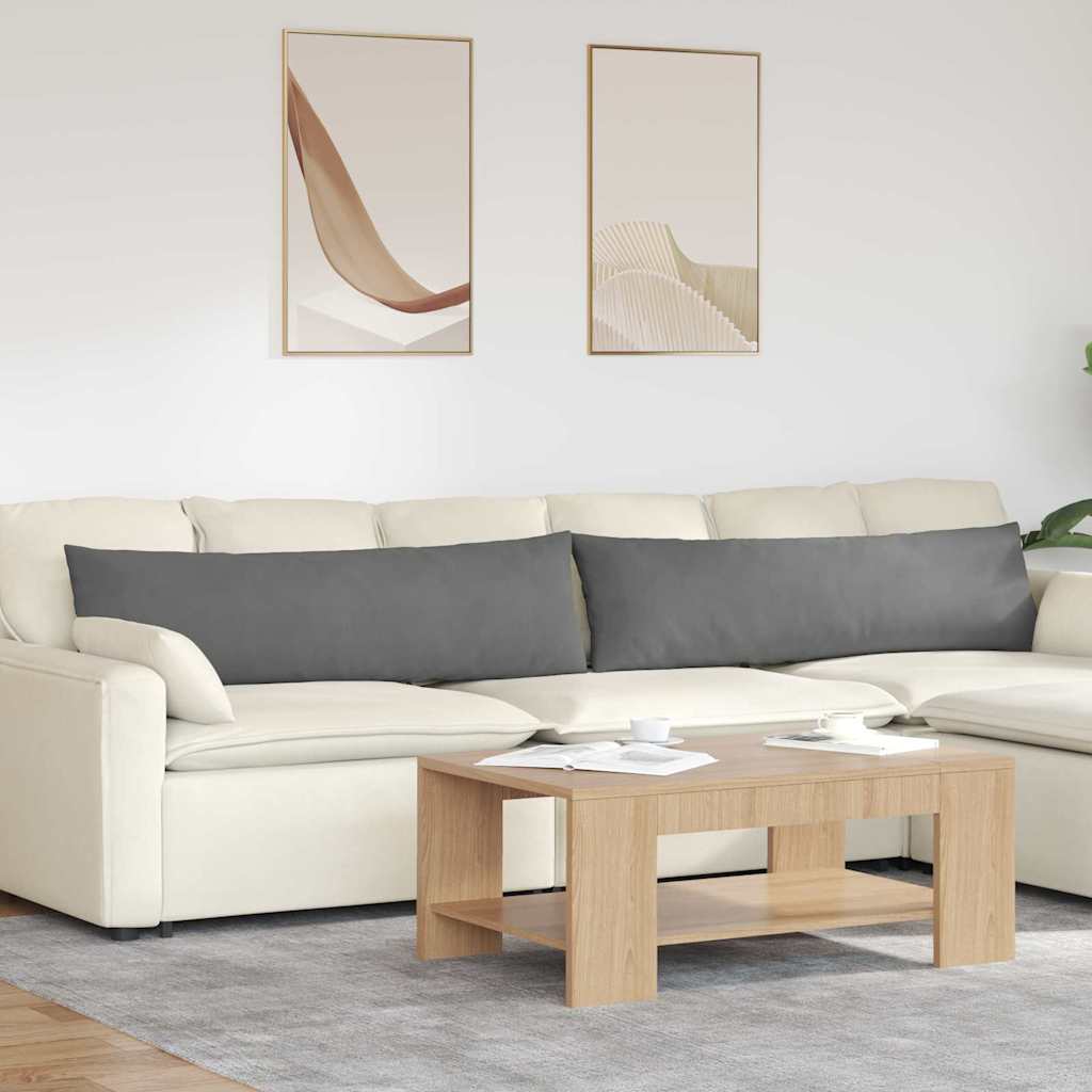 VidaXL Sofakissen 2 Stück dunkelgrau 145 x 40 cm Stoff