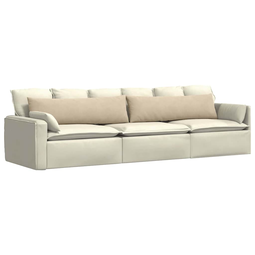 VidaXL Sofakissen 2 Stück Creme 145 x 40 cm Stoff