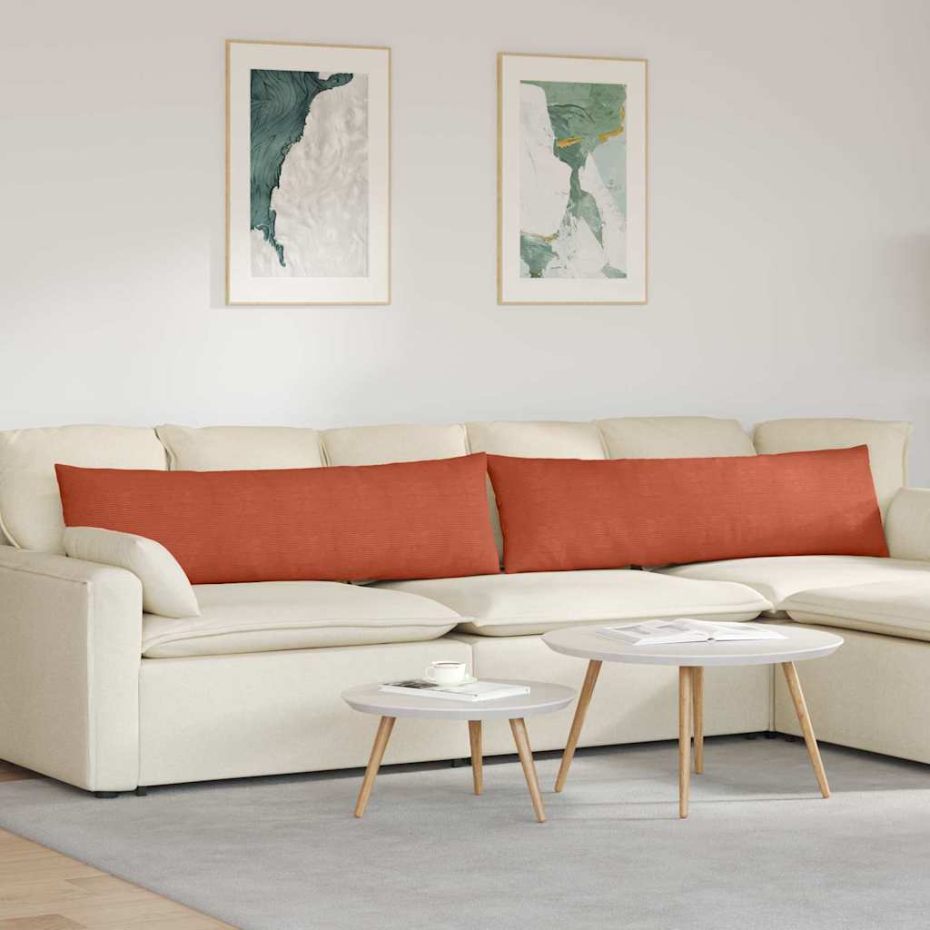 VidaXL Sofakissen 2 Stück rot-orange 145 x 40 cm Cordstoff