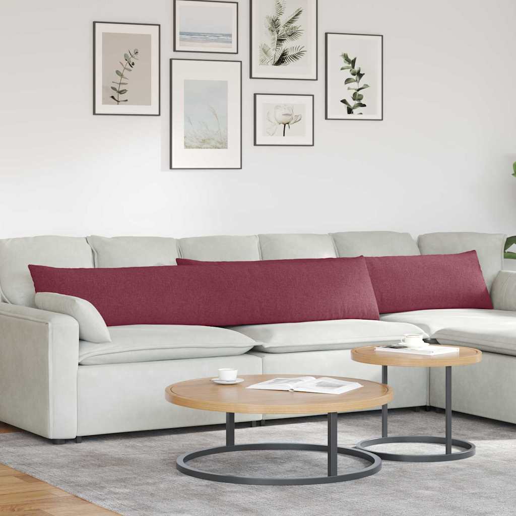 VidaXL Sofakissen 2 Stk. Weinrot 200 x 40 cm Stoff