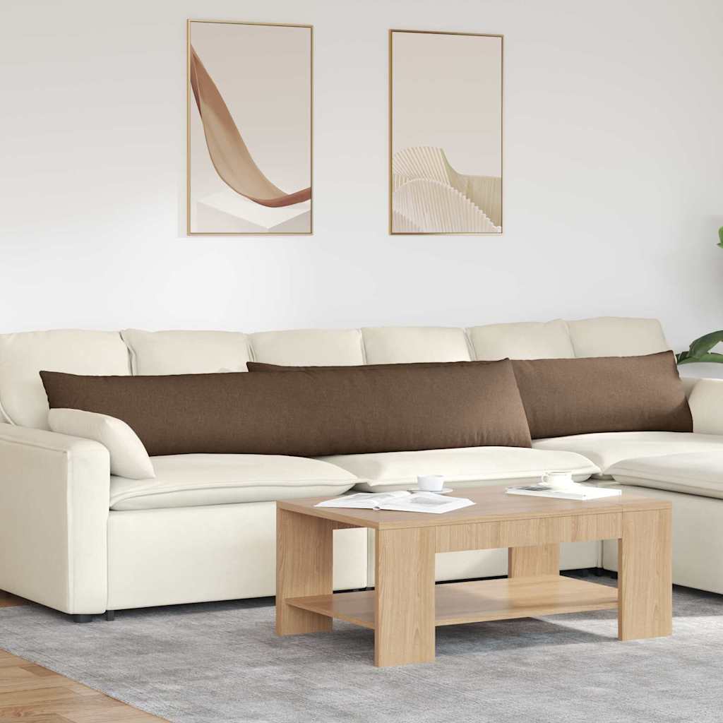 VidaXL Sofakissen 2 Stück braun 200 x 40 cm Stoff