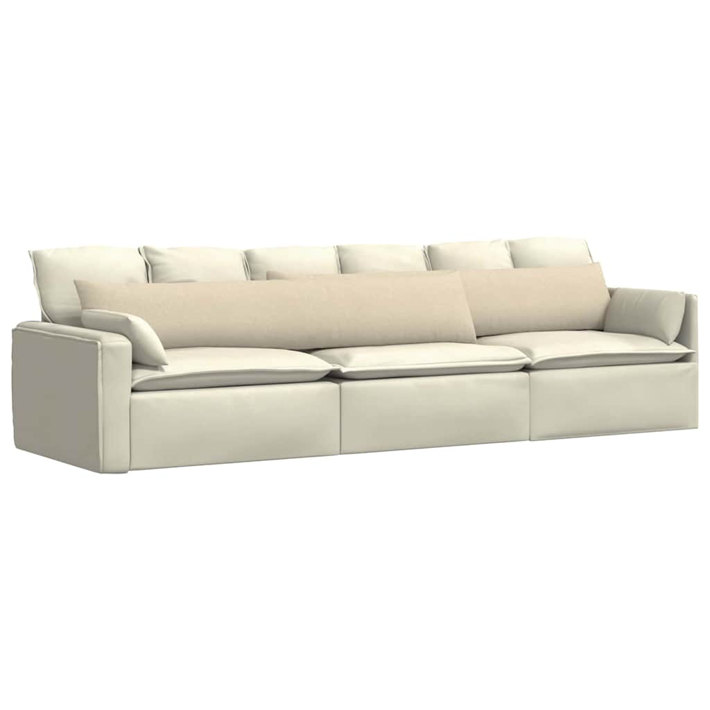 VidaXL Sofakissen 2 Stück Creme 200 x 40 cm Stoff
