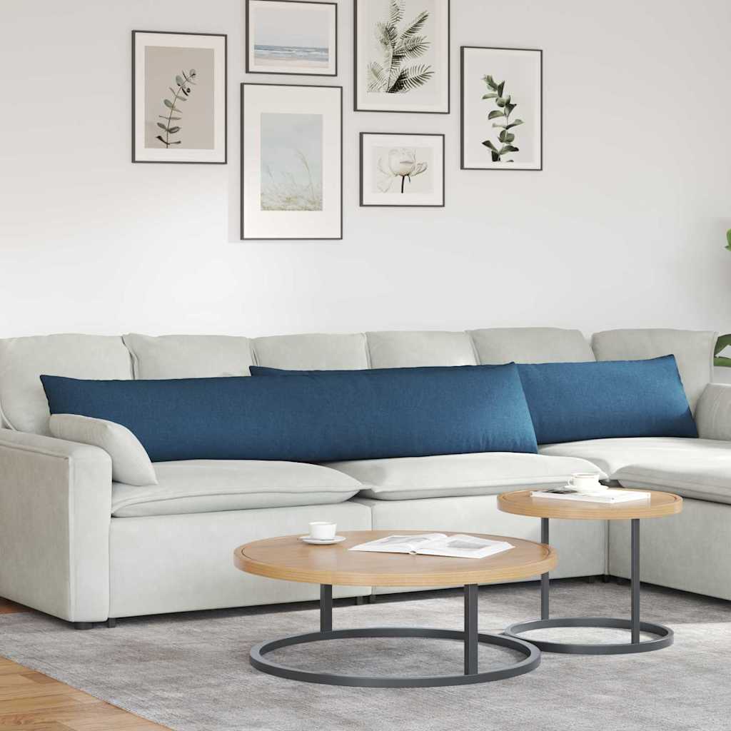 VidaXL Sofakissen 2 Stück blau 200 x 40 cm Stoff