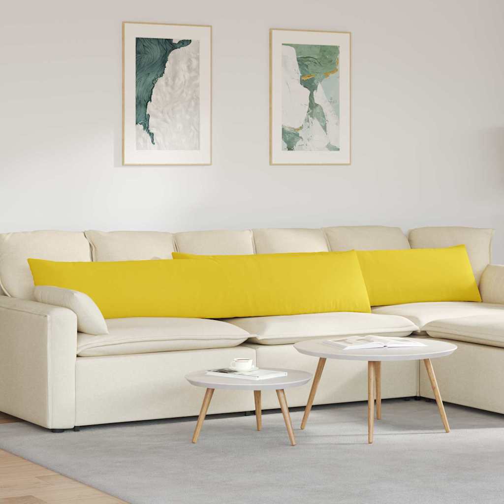 VidaXL Sofakissen 2 Stück hellgelb 200 x 40 cm Stoff