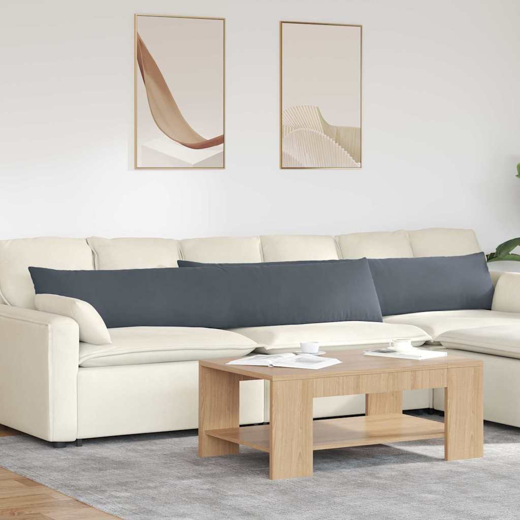 VidaXL Sofakissen 2 Stück dunkelgrau 200 x 40 cm Cordstoff