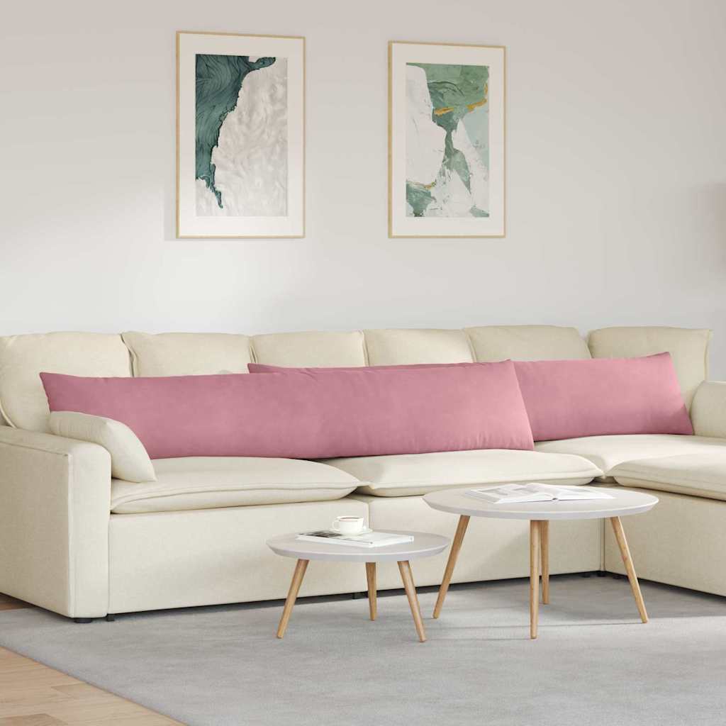 VidaXL Sofakissen 2 Stück rosa 200 x 40 cm Cordstoff