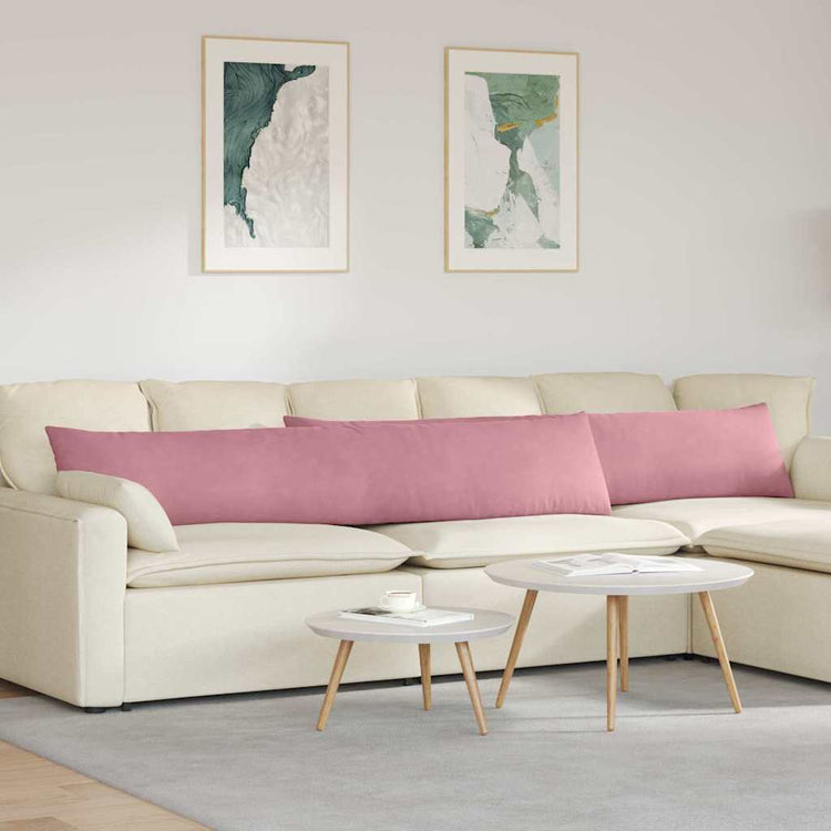 VidaXL Sofakissen 2 Stück rosa 200 x 40 cm Cordstoff